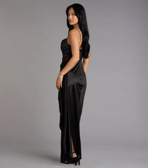 Danika Satin Mermaid Sash Formal Dress