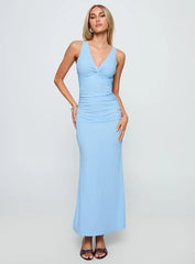 Mesmerise Halter Maxi Dress Blue