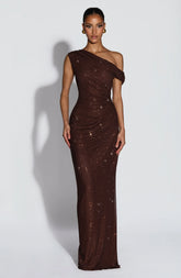 Ottilie Maxi Dress - Plum Brown