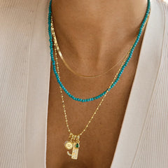 Cluster Charm Necklace Chain - Gold Ball Chain