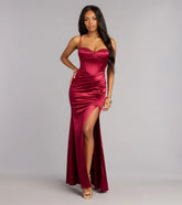 Blair Satin Corset Lace-Up Formal Dress