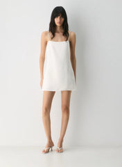 Sixth Dress -Linen squareneck mini dress