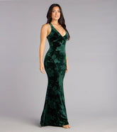 Miriam Floral Velvet Mermaid Formal Dress