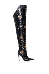 Azalea Wang Endres Gold Embellishment Boot In Black