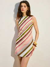 Striped Backless Tie-Back Dress