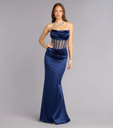 Jacklyn Satin Corset Mermaid Formal Dress