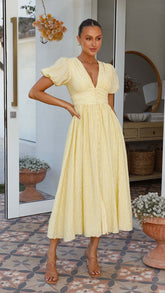 Lyara Midi Dress - Yellow