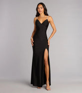 Eve V-Neck Rhinestone Lace-Up Formal Dress