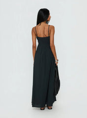 Magnolie Shirred Maxi Dress Charcoal