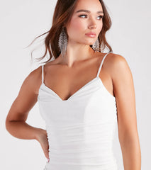 Elsa Glitter V-Neck Party Dress