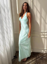 Isanna Halter Sequin Maxi Dress Jelly Mint