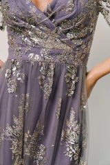 Corinne Shimmer Maxi Gown | Blue + Rose