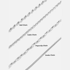 Cluster Charm Necklace Chain - Silver Paperclip Chain