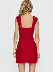 Pemberley Mini Dress Wine Red