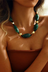 Bohemian Vintage Resin Beaded Necklace