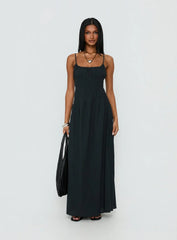 Magnolie Shirred Maxi Dress Charcoal