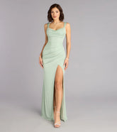 Karly Glitter Slit Mermaid Formal Dress