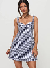 Mcbeath Mini Dress Navy Check