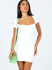 Nolan Short Sleeve Mini Dress White