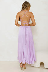 Exclusive Invite Satin Maxi Dress Lilac