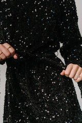 Jelena Sequin Short Dress | Black
