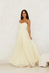 Secluded Grove Strapless Maxi Dress Yellow
