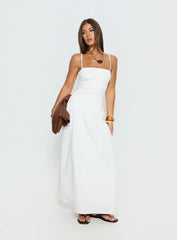 Erroll Drop Waist Knit Maxi Dress White