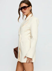 Wimbeldon Long Sleeve Mini Dress Cream