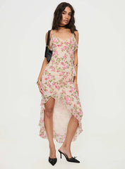 Garys Midi Dress Cream Floral