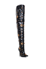 Azalea Wang Endres Gold Embellishment Boot In Black