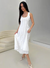 Forever Loved Panelled Midi Dress White