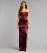 Adria Satin Corset Column Formal Dress