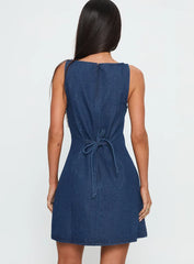Alfalfa Denim Mini Dress Mid Wash