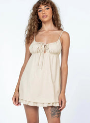 Empress of Love Mini Dress Beige