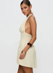 Alivea Shirred Mini Dress Cream