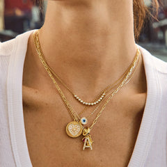 Cluster Charm Necklace Chain - Gold Paperclip Chain
