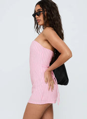 Yumiko Strapless Playsuit Pink