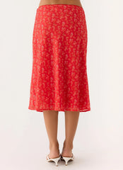 Calia Midi Skirt - Magenta Red Rose