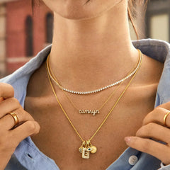 Block Pavé Initial Cluster Charm - Q