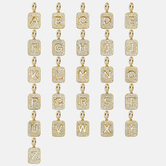 Block Pavé Initial Cluster Charm - T