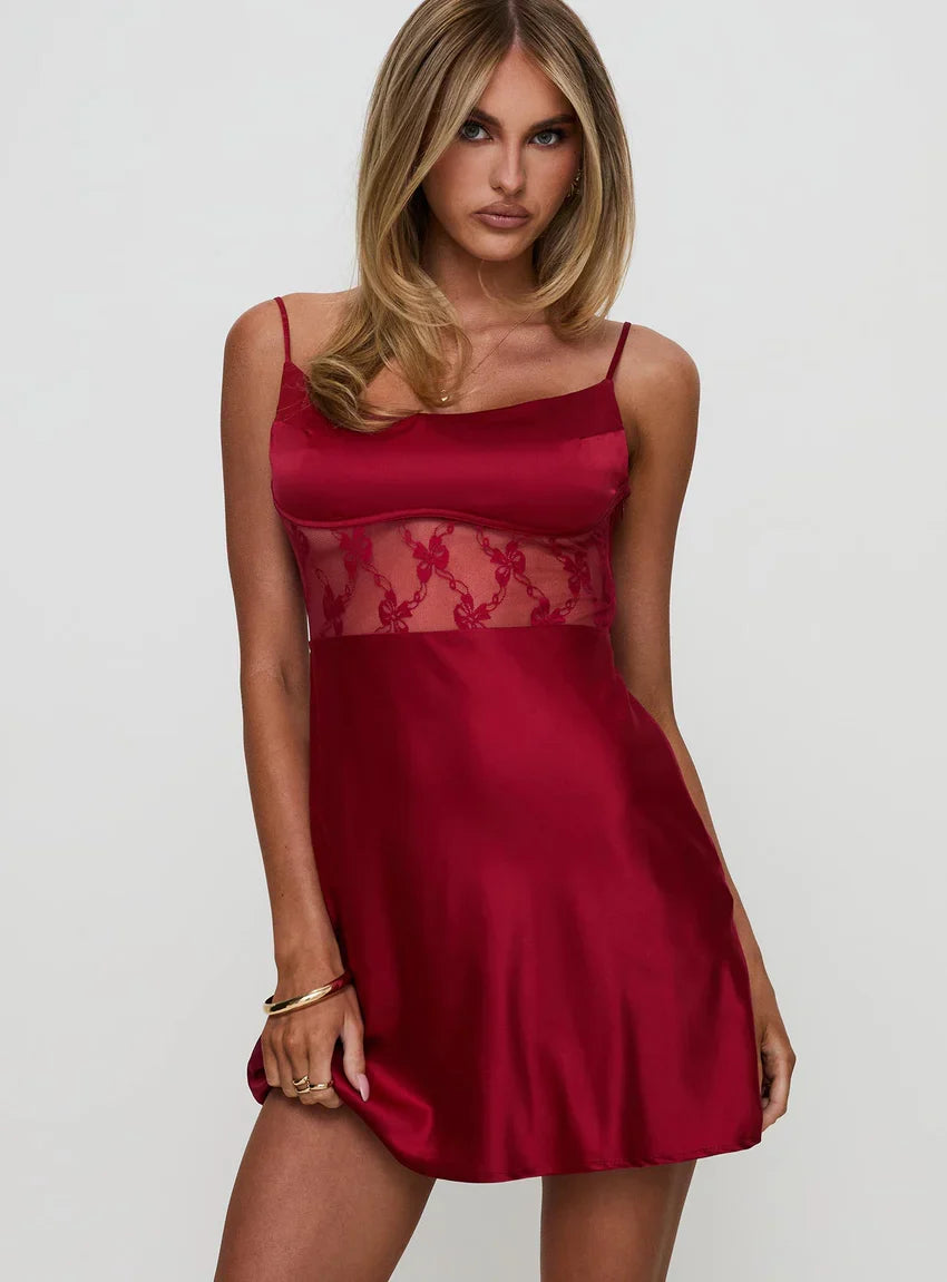 Le Tigre Lace Mini Dress Red