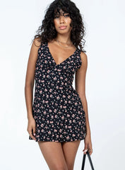 Nellie Mini Dress Black Floral