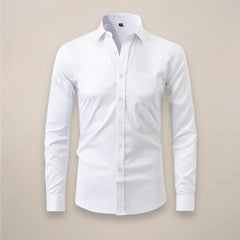 Men’S Long-Sleeved Shirt – Classic Structured Fit With Wrinkle-Free Finish