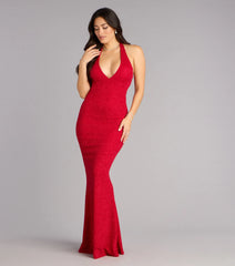 Cleo Glitter Knit Mermaid Formal Dress