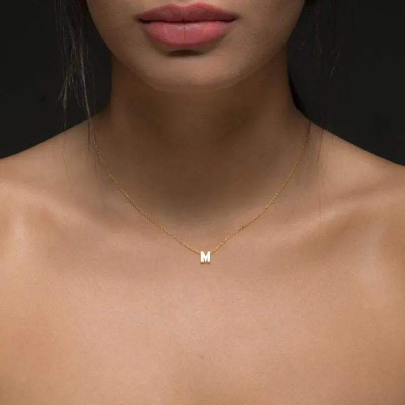 JuliaFashion-Gold Color Initial Charms Necklace