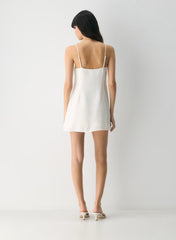 Sixth Dress  -Linen squareneck mini dress