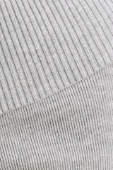 Chunky Knit Foldover Kick Flare Trousers in Grey Marl