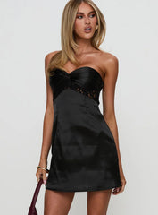 Veritie Strapless Mini Dress Black
