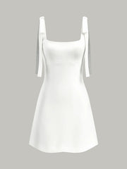 Bow-Strap Backless Mini Dress