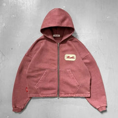 Embroidered Patch Loose Hoodie
